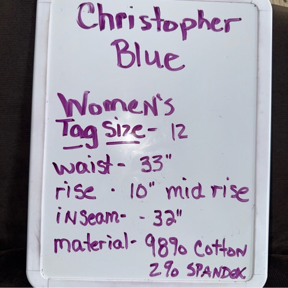 Christopher Blue Jeans Women 12 Mid Rise Straight Stretch Denim Classic Blue - Picture 9 of 10